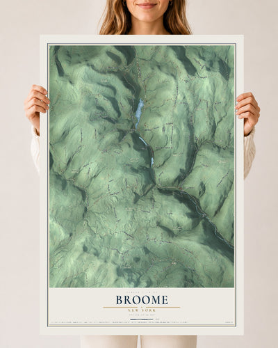 Broome, New York map print, 24" x 36" Archival Matte Print mockup