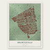 Brownsville, New York map print, the full design