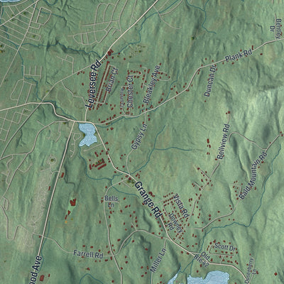 Close-up 2 of the Brunswick, New York map artwork