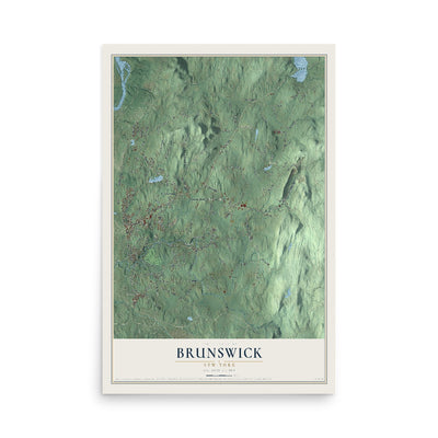 Brunswick, New York map print, 12" x 18" Archival Matte Print mockup