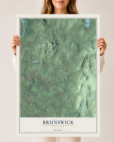 Brunswick, New York map print, 24" x 36" Archival Matte Print mockup