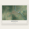 Brushton, New York map print, the full design