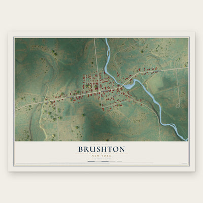 Brushton, New York map print, the full design