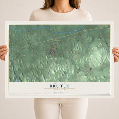 Brutus, New York map print, 18" x 24" Archival Matte Print mockup