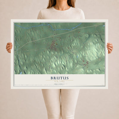 Brutus, New York map print, 24" x 36" Archival Matte Print mockup