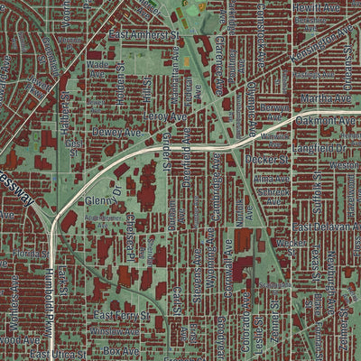 Close-up 2 of the Buffalo, New York map artwork