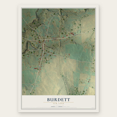 Burdett, New York map print, the full design