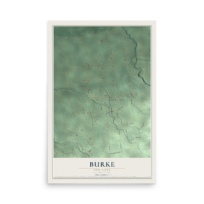 Burke, New York map print, 12" x 18" Archival Matte Print mockup
