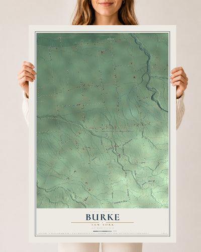 Burke, New York map print, 24" x 36" Archival Matte Print mockup