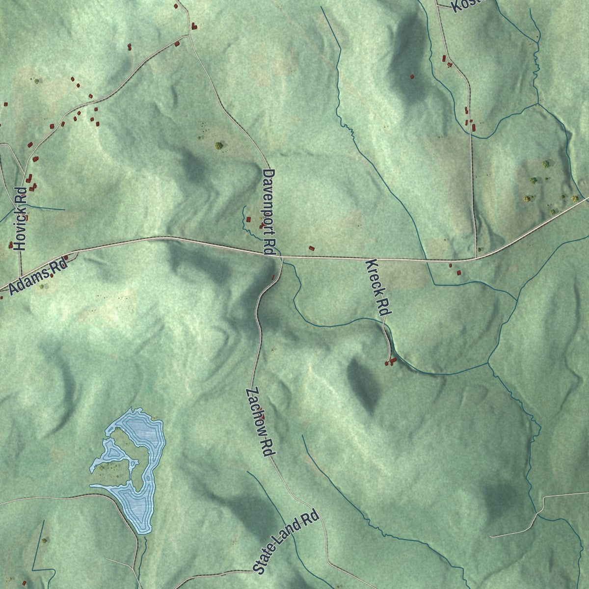 Close-up 1 of the Burlington, New York map artwork