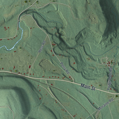 Close-up 1 of the Burns, New York map artwork