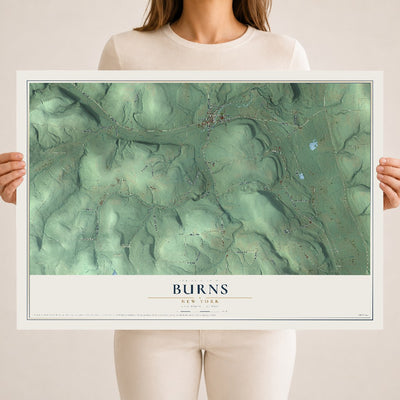 Burns, New York map print, 18" x 24" Archival Matte Print mockup