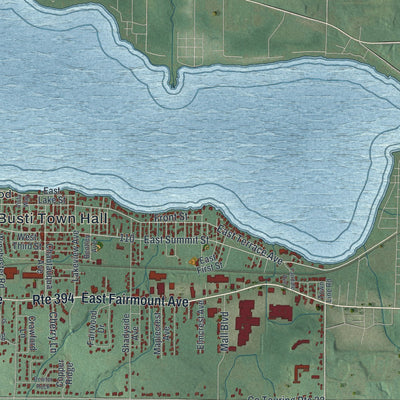 Close-up 1 of the Busti, New York map artwork