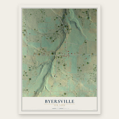 Byersville, New York map print, the full design