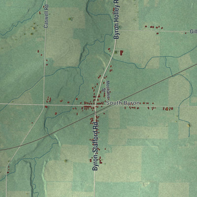 Close-up 2 of the Byron, New York map artwork