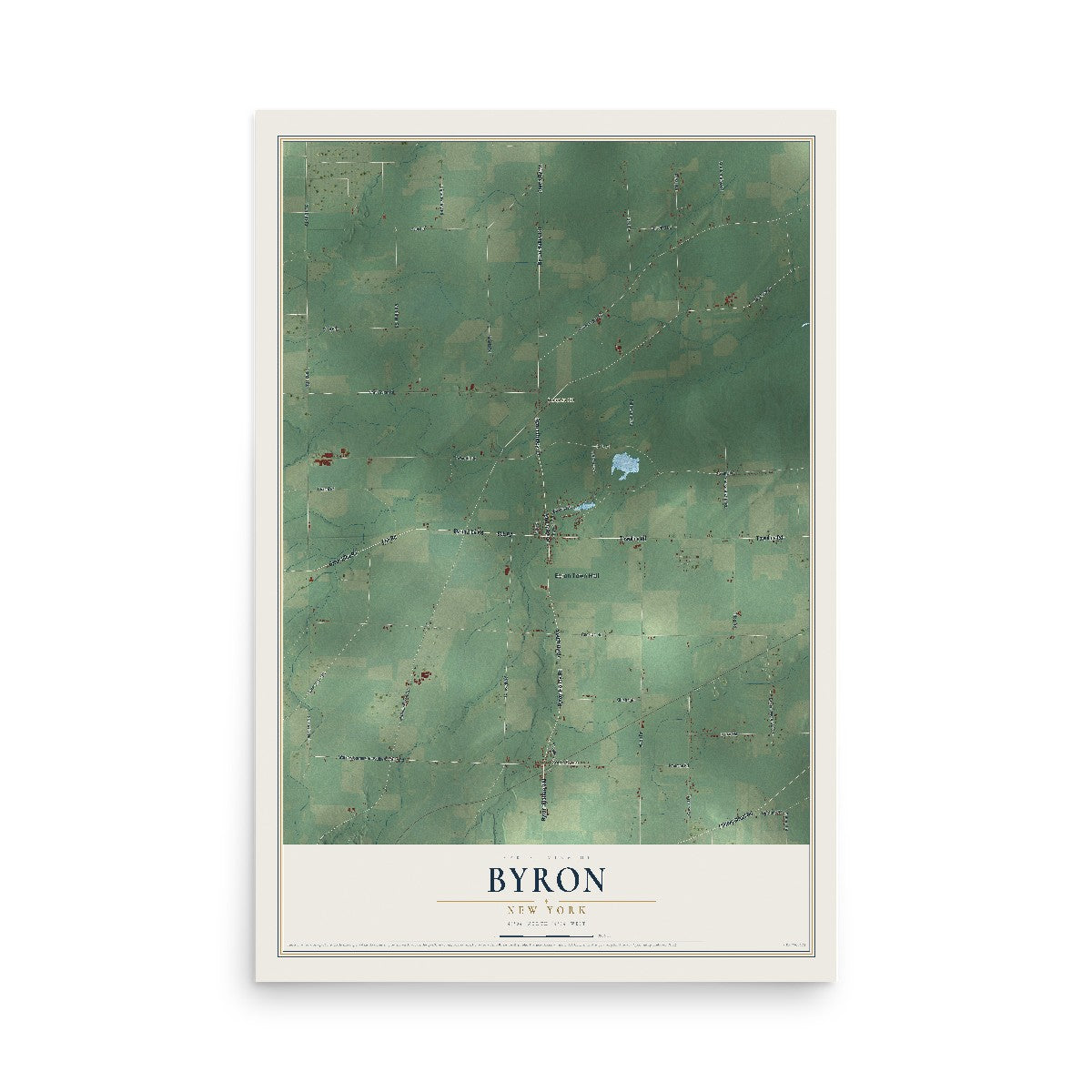 Byron, New York map print, 12" x 18" Archival Matte Print mockup