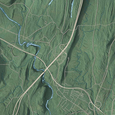 Close-up 1 of the Cairo, New York map artwork