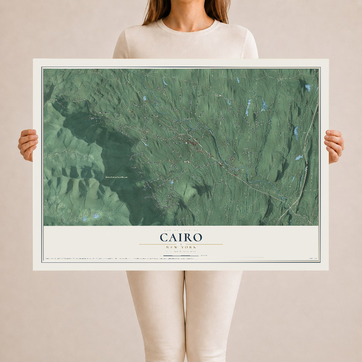 Cairo, New York map print, 24" x 36" Archival Matte Print mockup