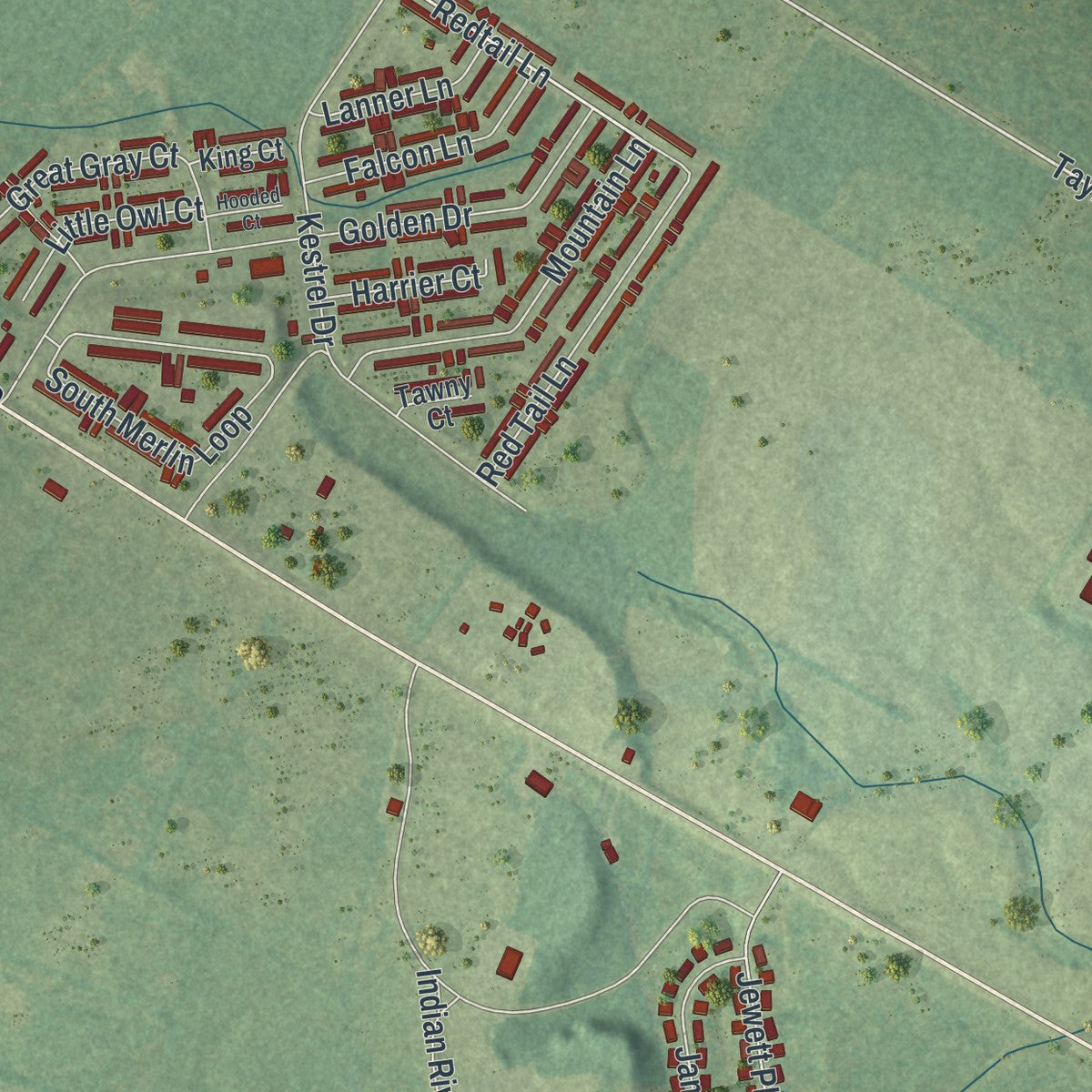 Close-up 1 of the Calcium, New York map artwork