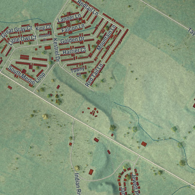 Close-up 1 of the Calcium, New York map artwork