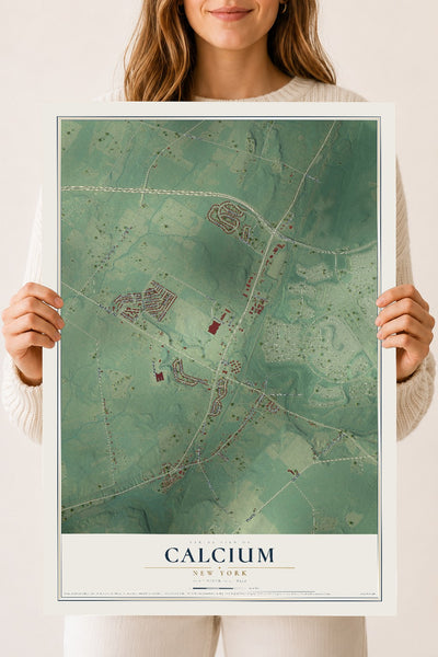 Calcium, New York map print, 18" x 24" Archival Matte Print mockup