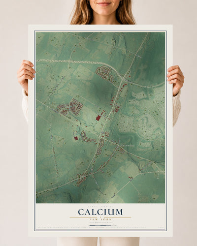 Calcium, New York map print, 24" x 36" Archival Matte Print mockup