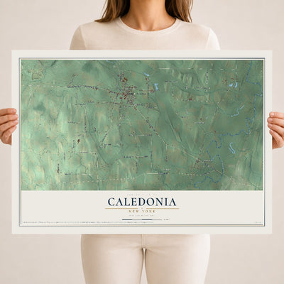 Caledonia, New York map print, 18" x 24" Archival Matte Print mockup
