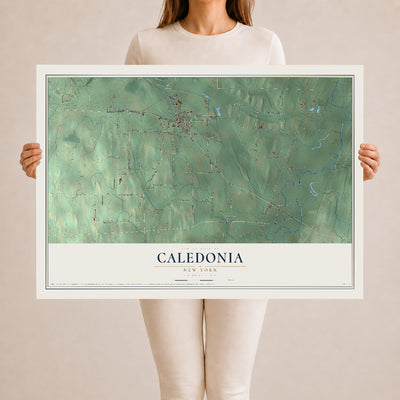 Caledonia, New York map print, 24" x 36" Archival Matte Print mockup