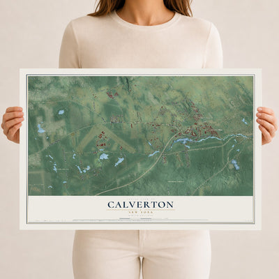 Calverton, New York map print, 12" x 18" Archival Matte Print mockup