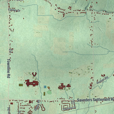 Close-up 1 of the Cambria, New York map artwork