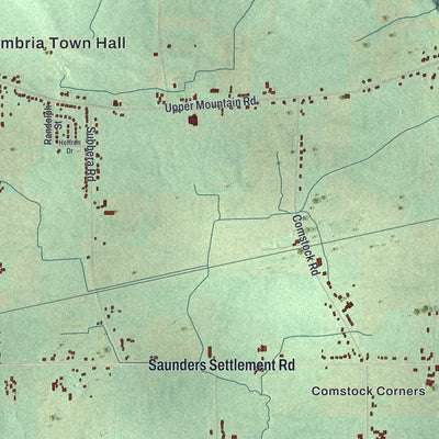 Close-up 2 of the Cambria, New York map artwork