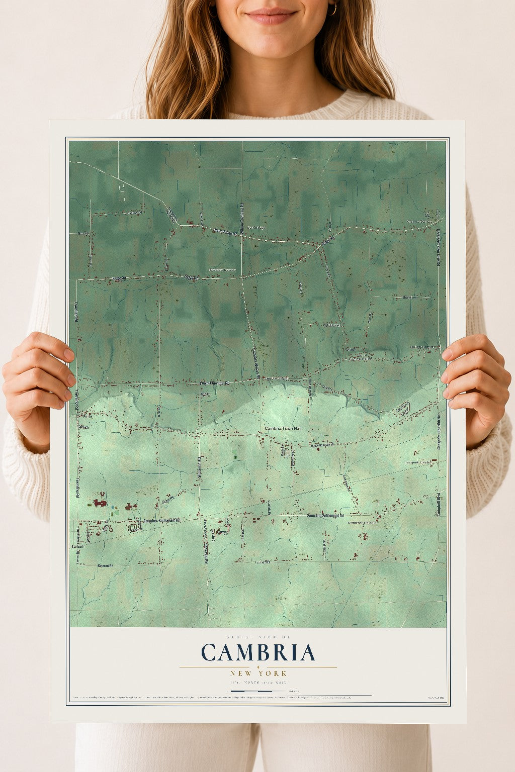 Cambria, New York map print, 18" x 24" Archival Matte Print mockup