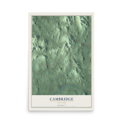 Cambridge, New York map print, 12" x 18" Archival Matte Print mockup