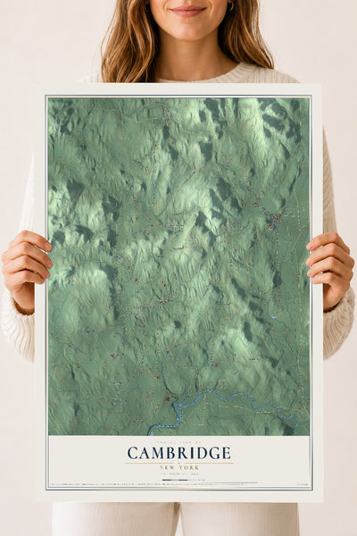 Cambridge, New York map print, 18" x 24" Archival Matte Print mockup
