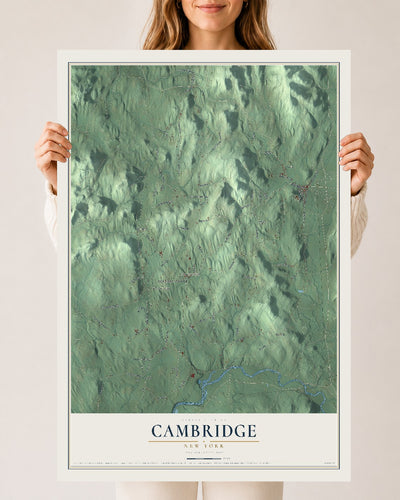 Cambridge, New York map print, 24" x 36" Archival Matte Print mockup