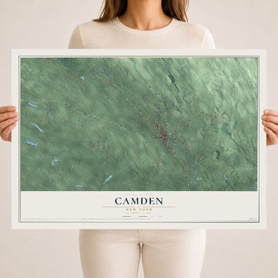 Camden, New York map print, 18" x 24" Archival Matte Print mockup