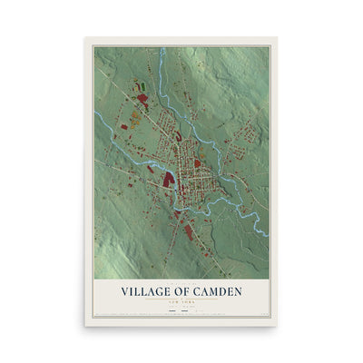 Camden, New York map print, 12" x 18" Archival Matte Print mockup