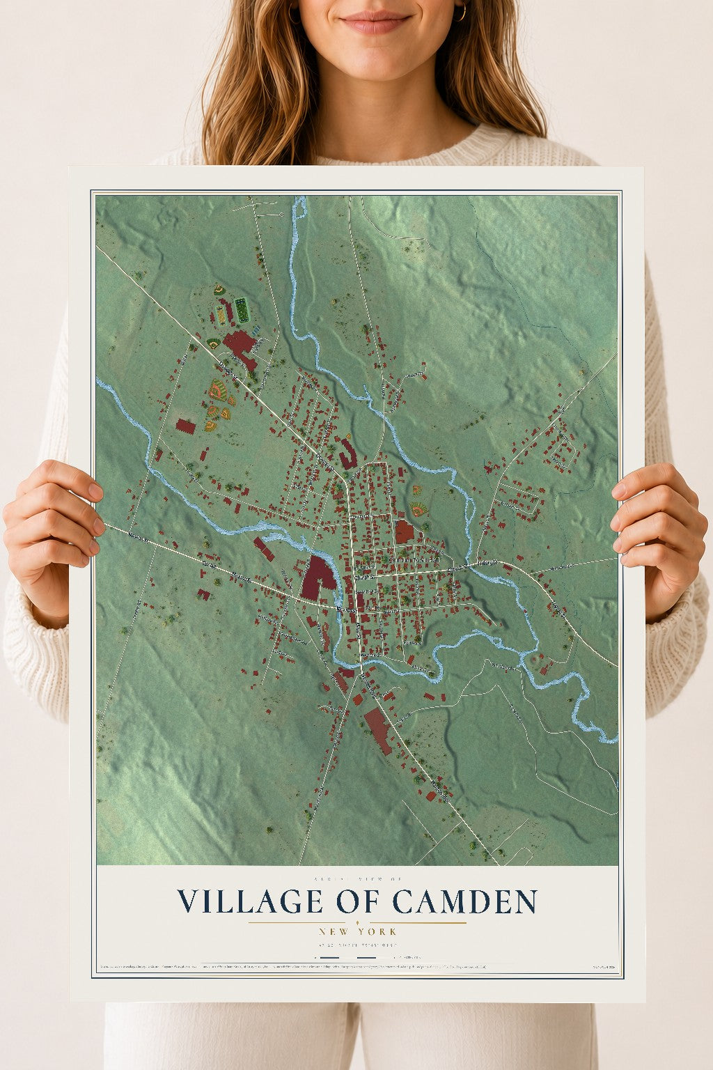 Camden, New York map print, 18" x 24" Archival Matte Print mockup