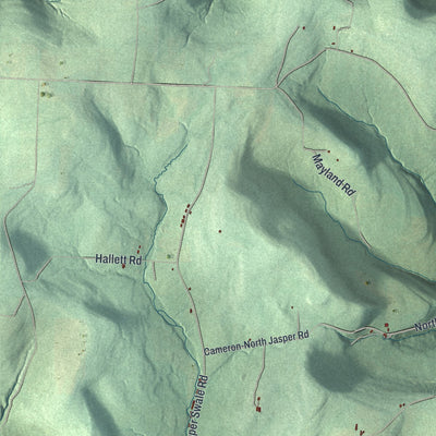Close-up 2 of the Cameron, New York map artwork