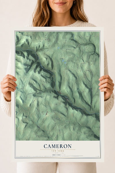 Cameron, New York map print, 18" x 24" Archival Matte Print mockup