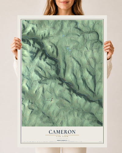 Cameron, New York map print, 24" x 36" Archival Matte Print mockup