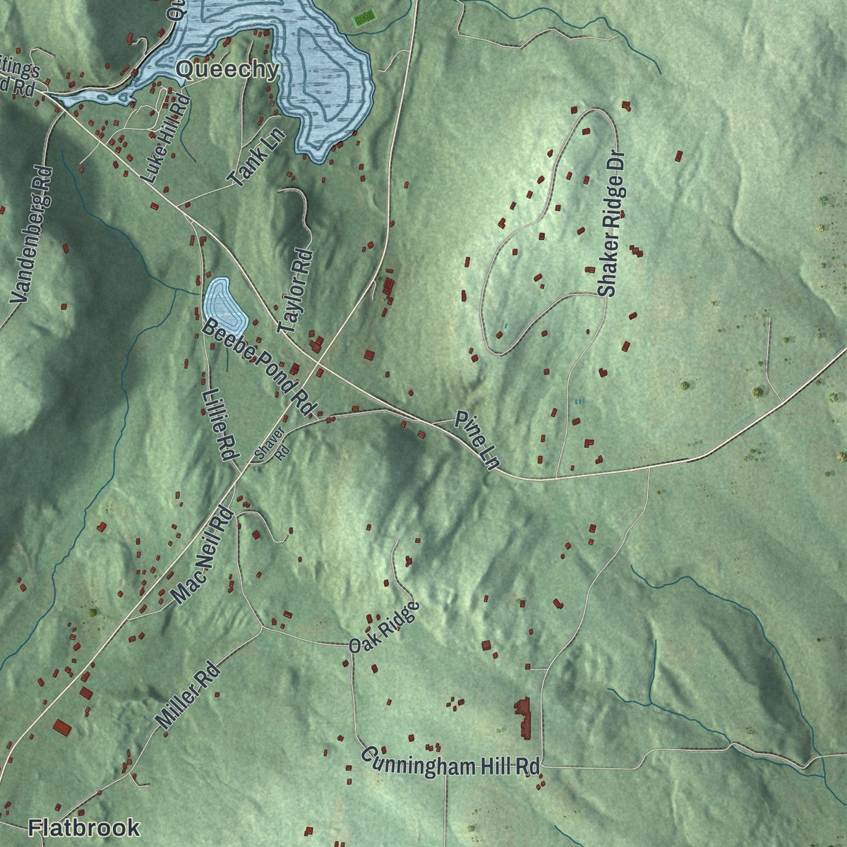 Close-up 1 of the Canaan, New York map artwork