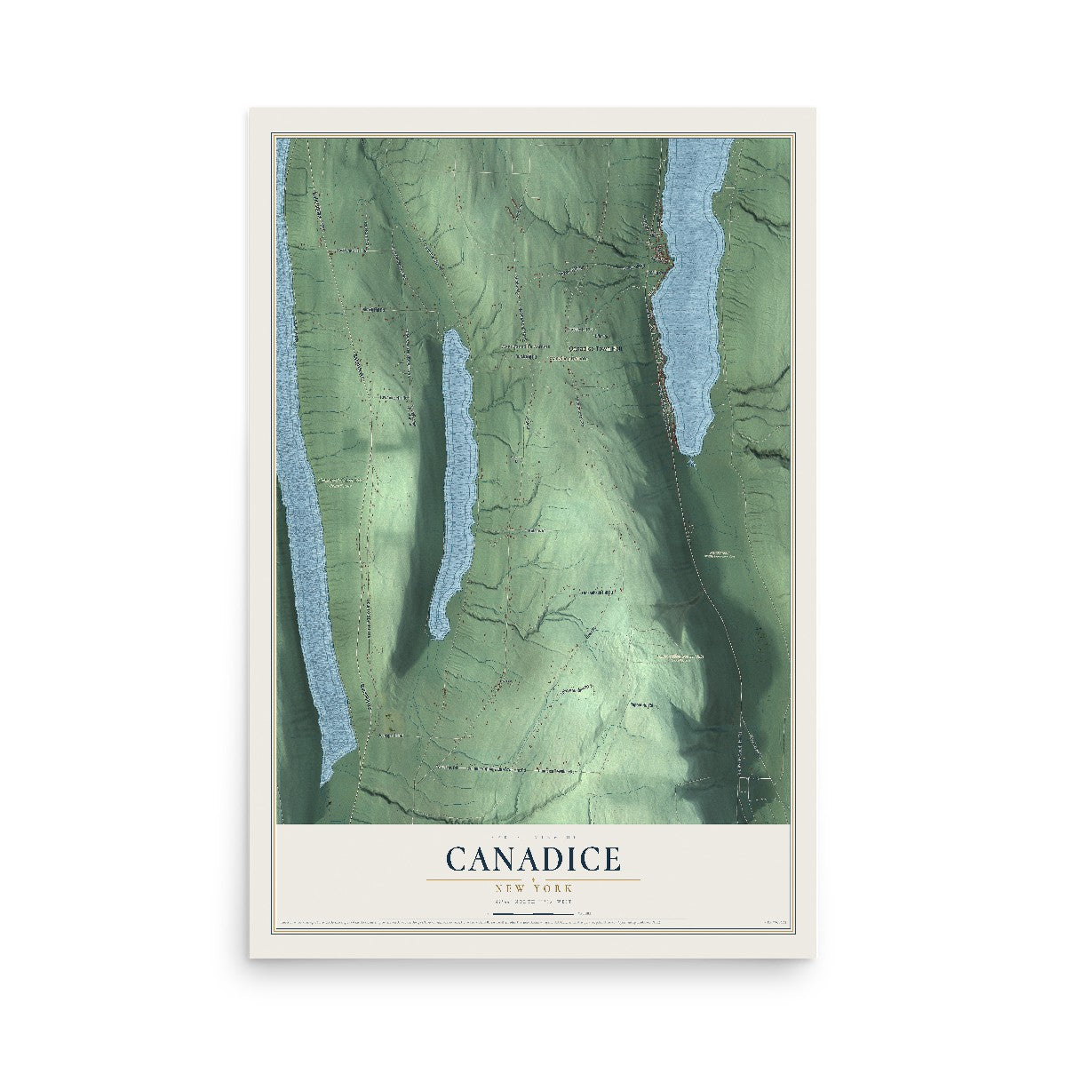 Canadice, New York map print, 12" x 18" Archival Matte Print mockup