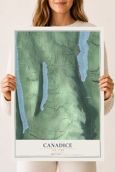 Canadice, New York map print, 18" x 24" Archival Matte Print mockup
