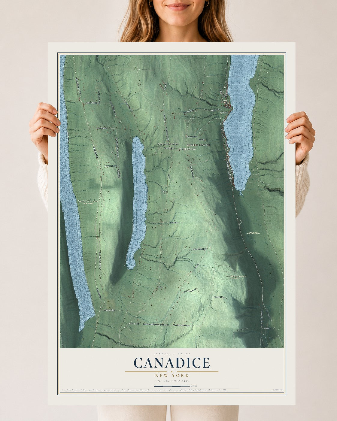 Canadice, New York map print, 24" x 36" Archival Matte Print mockup