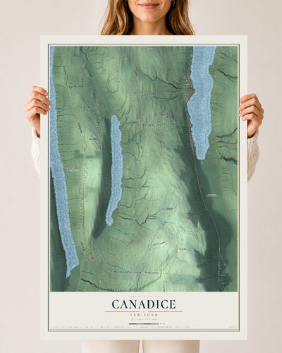 Canadice, New York map print, 24" x 36" Archival Matte Print mockup