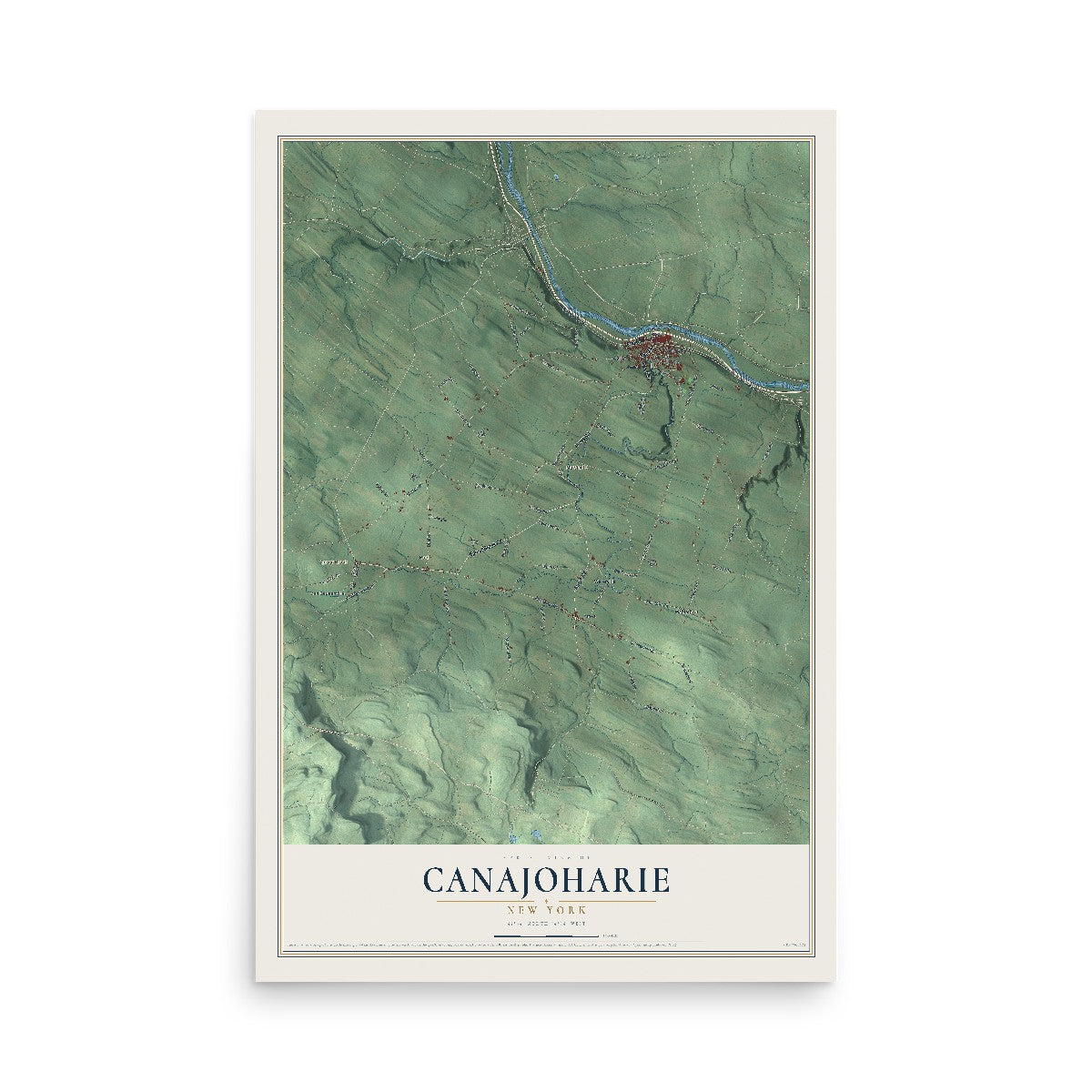 Canajoharie, New York map print, 12" x 18" Archival Matte Print mockup