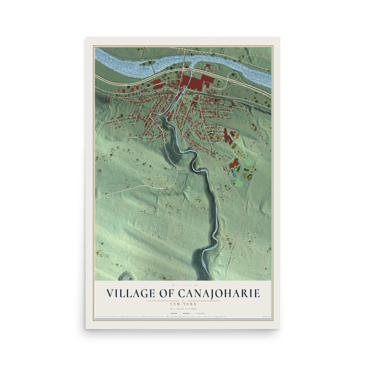 Canajoharie, New York map print, 12" x 18" Archival Matte Print mockup