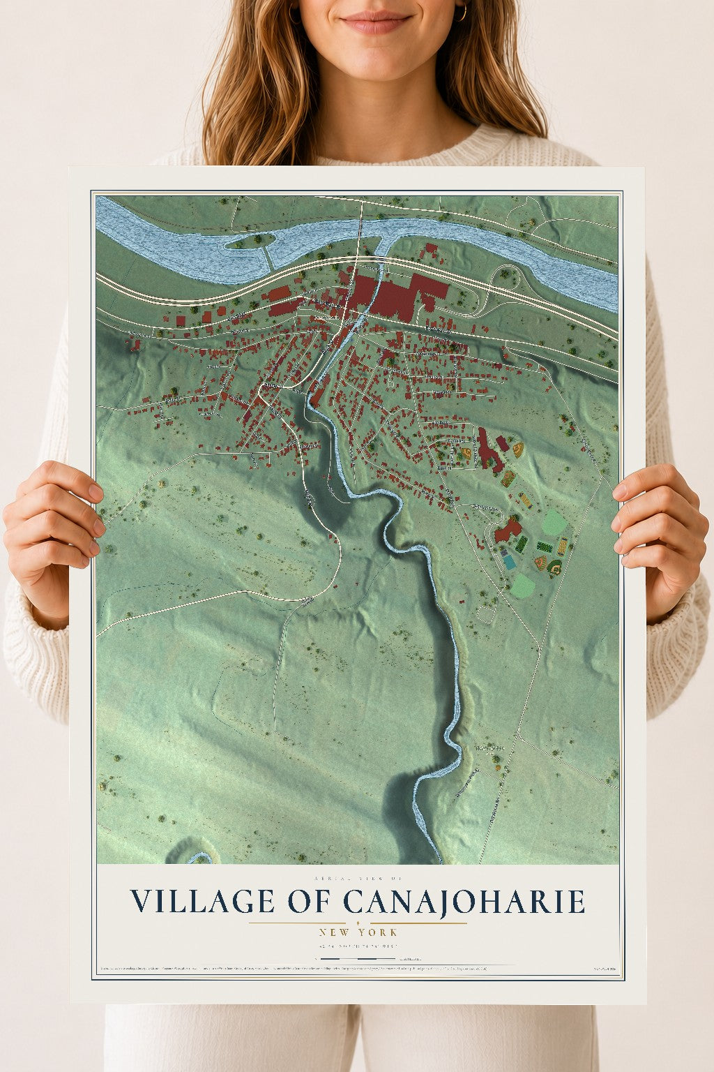 Canajoharie, New York map print, 18" x 24" Archival Matte Print mockup