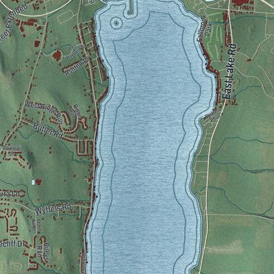 Close-up 1 of the Canandaigua Town (Ontario County), New York map artwork
